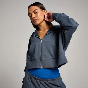 Sweat à capuche court zippé MP Tempo pour femmes – Bleu nuit - Size XS