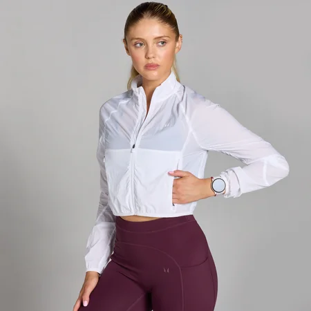 Coupe-vent court coupe slim MP Velocity pour femmes – Blanc