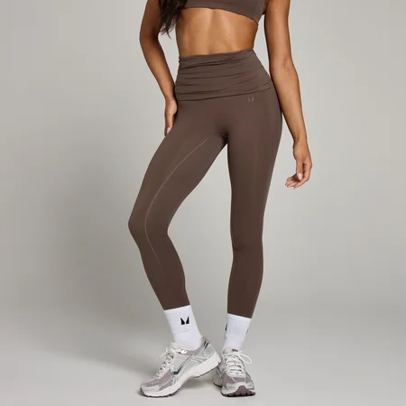 Legging à ceinture rabattable MP Studio pour femmes – Chocolat