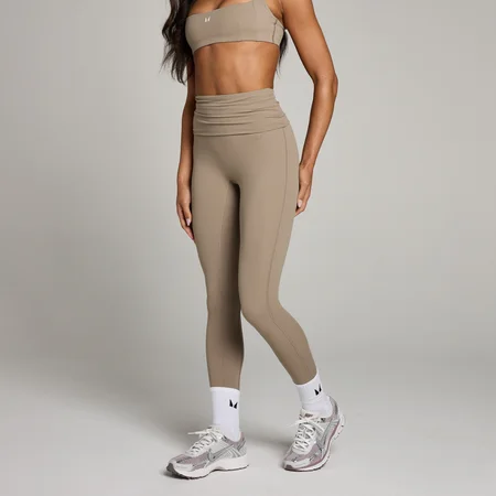 Legging à ceinture rabattable MP Studio pour femmes – Taupe clair
