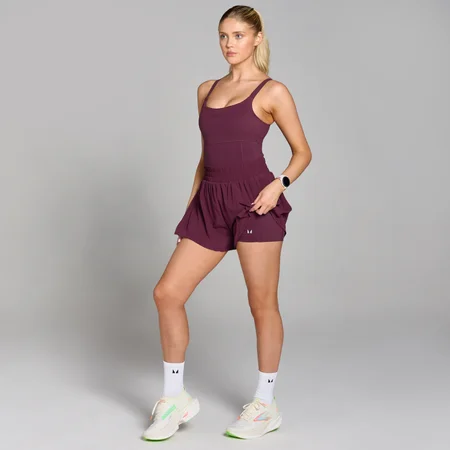 Combishort plissé MP Velocity pour femmes – Bordeaux