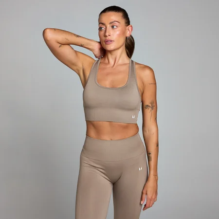 Brassière de sport sans coutures MP Shape pour femmes – Taupe clair