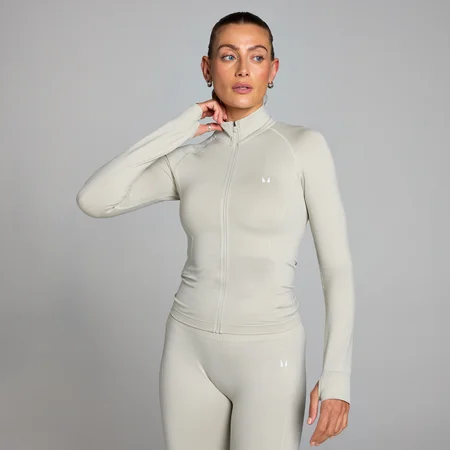 Veste zippée sans coutures MP Shape pour femmes – Cendre