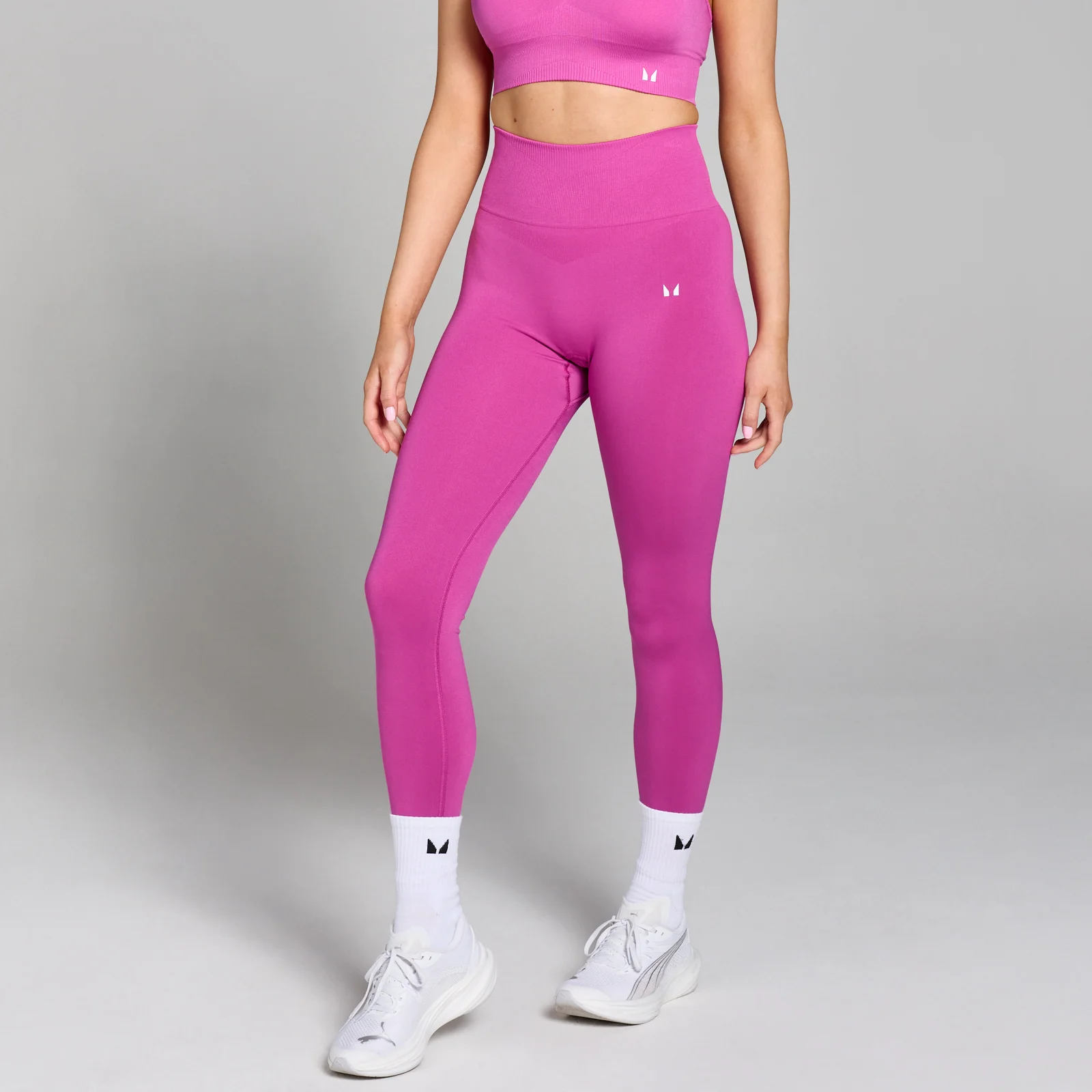 Legging effet froncé sans coutures MP Tempo pour femmes – Rose violet - MImage1