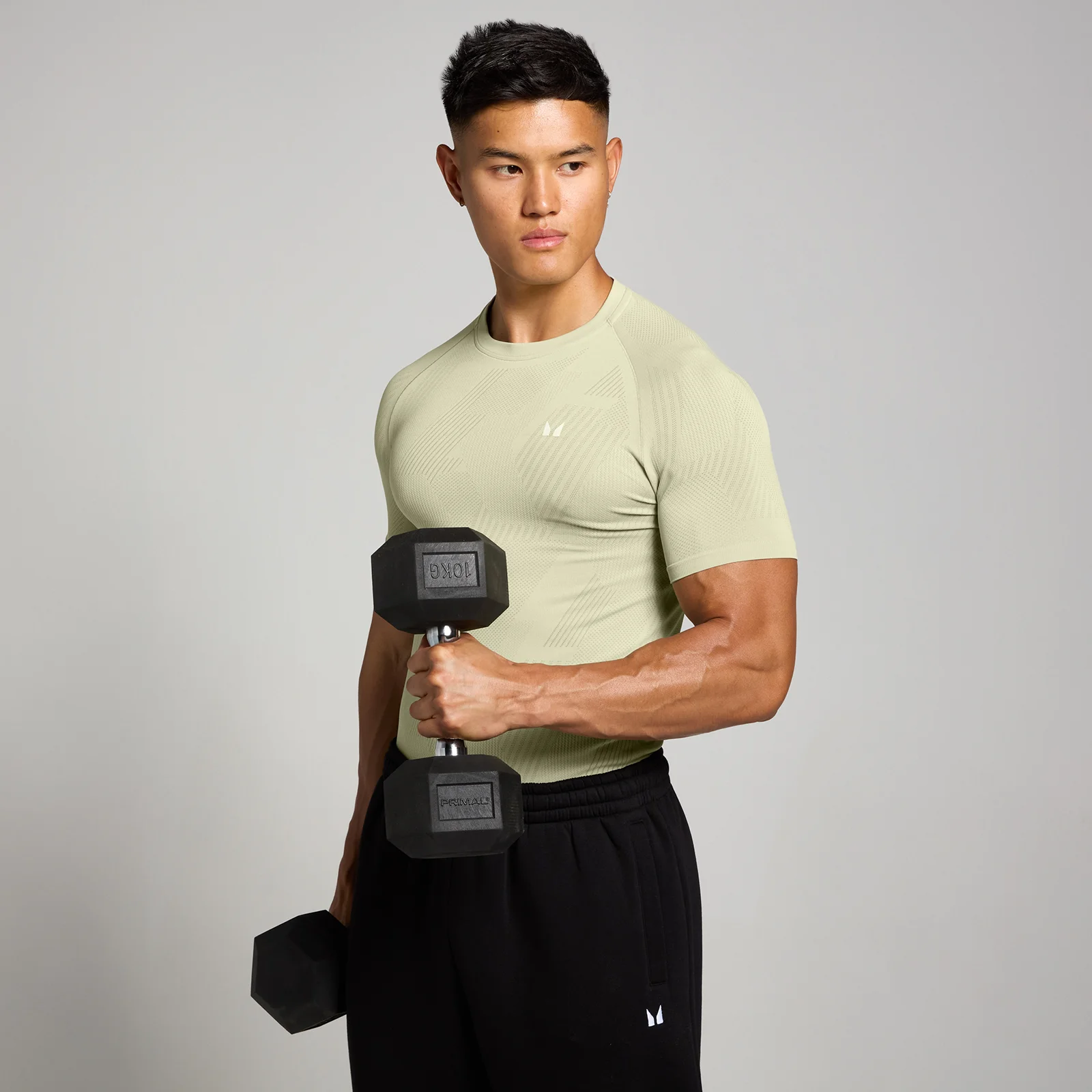 Haut sans coutures MP Tempo Pillar Graphic pour hommes – Sauge chaud - XSImage1