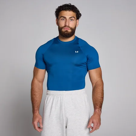 Première couche d’entraînement à manches courtes MP pour hommes – Bleu pur