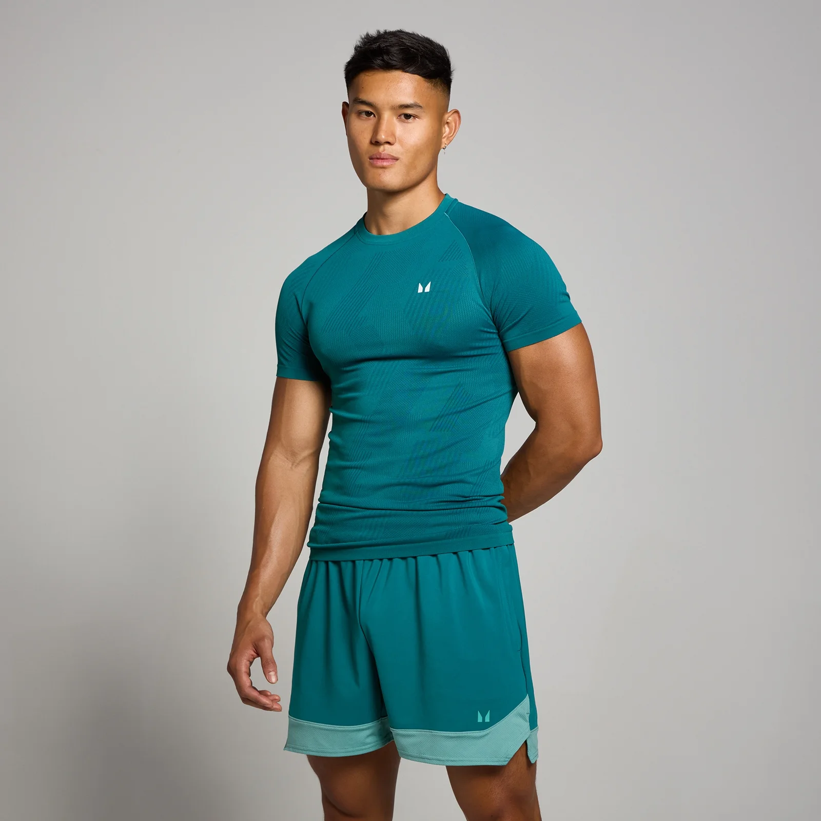 Haut sans coutures MP Tempo Pillar Graphic pour hommes – Bleu sarcelle aqua - XSImage1
