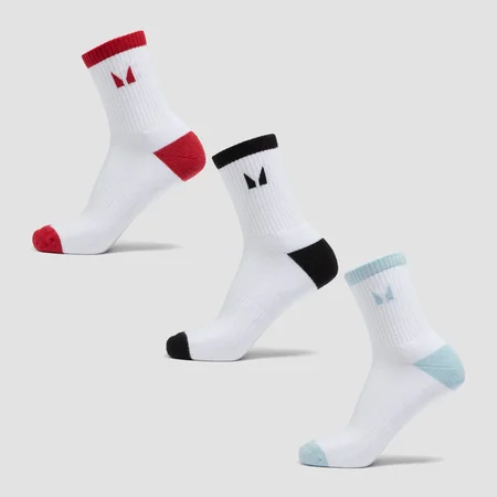 Chaussettes de tennis MP Tatiana (lot de 3) – Rouille/Aqua