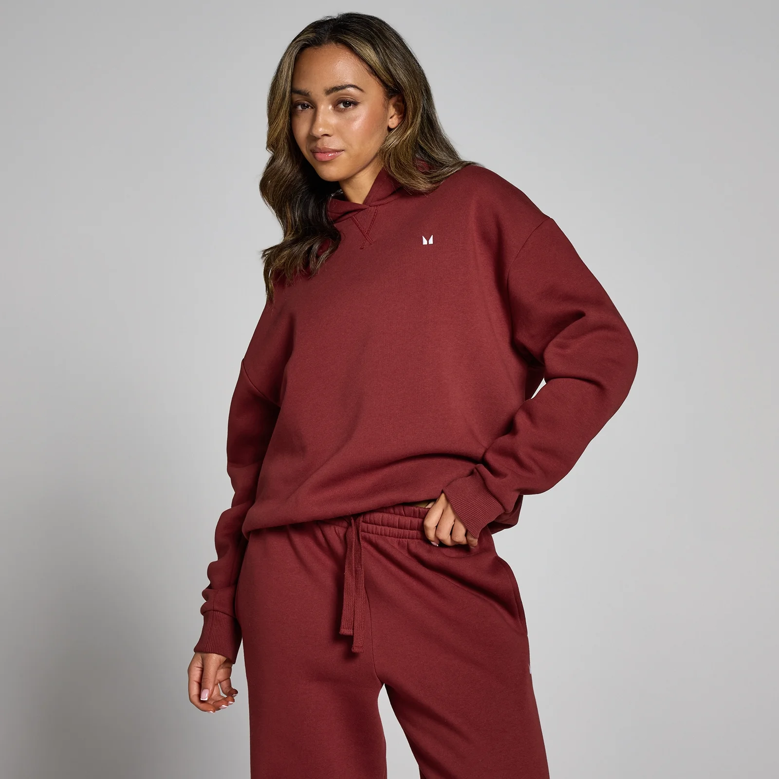 Sweat à capuche oversize MP Basics pour femmes – Cerise - MImage1