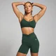 Brassière de sport à fronces sur le devant MP Tempo pour femmes – Émeraude foncé