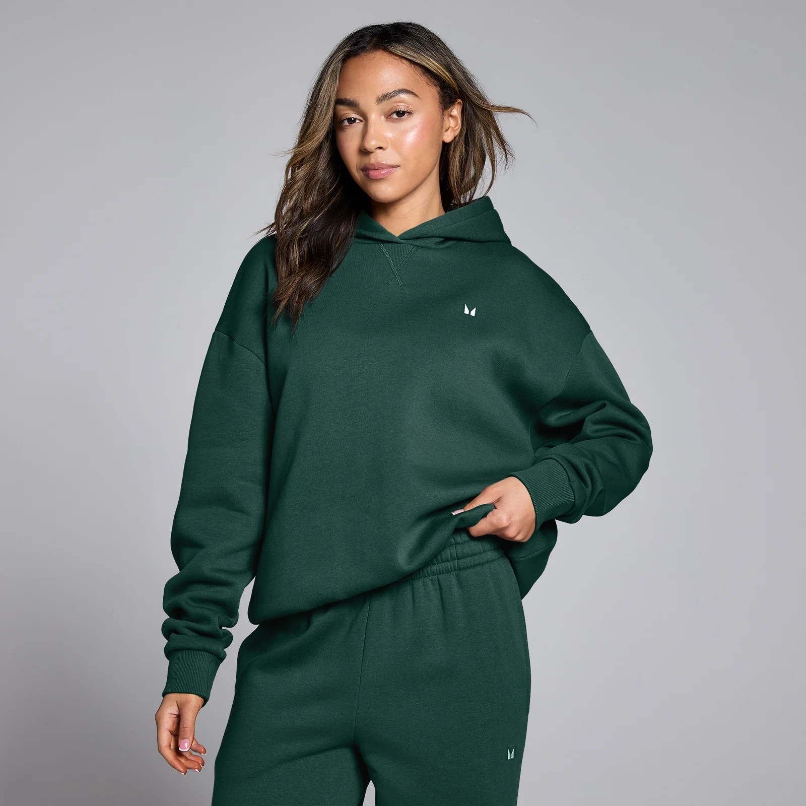 Sweat à capuche oversize MP Basics pour femme – Émeraude foncé - XSImage1