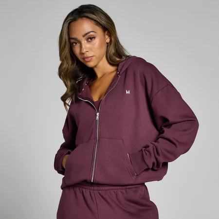 Sweat à capuche zippé MP Basics pour femmes – Baie foncée