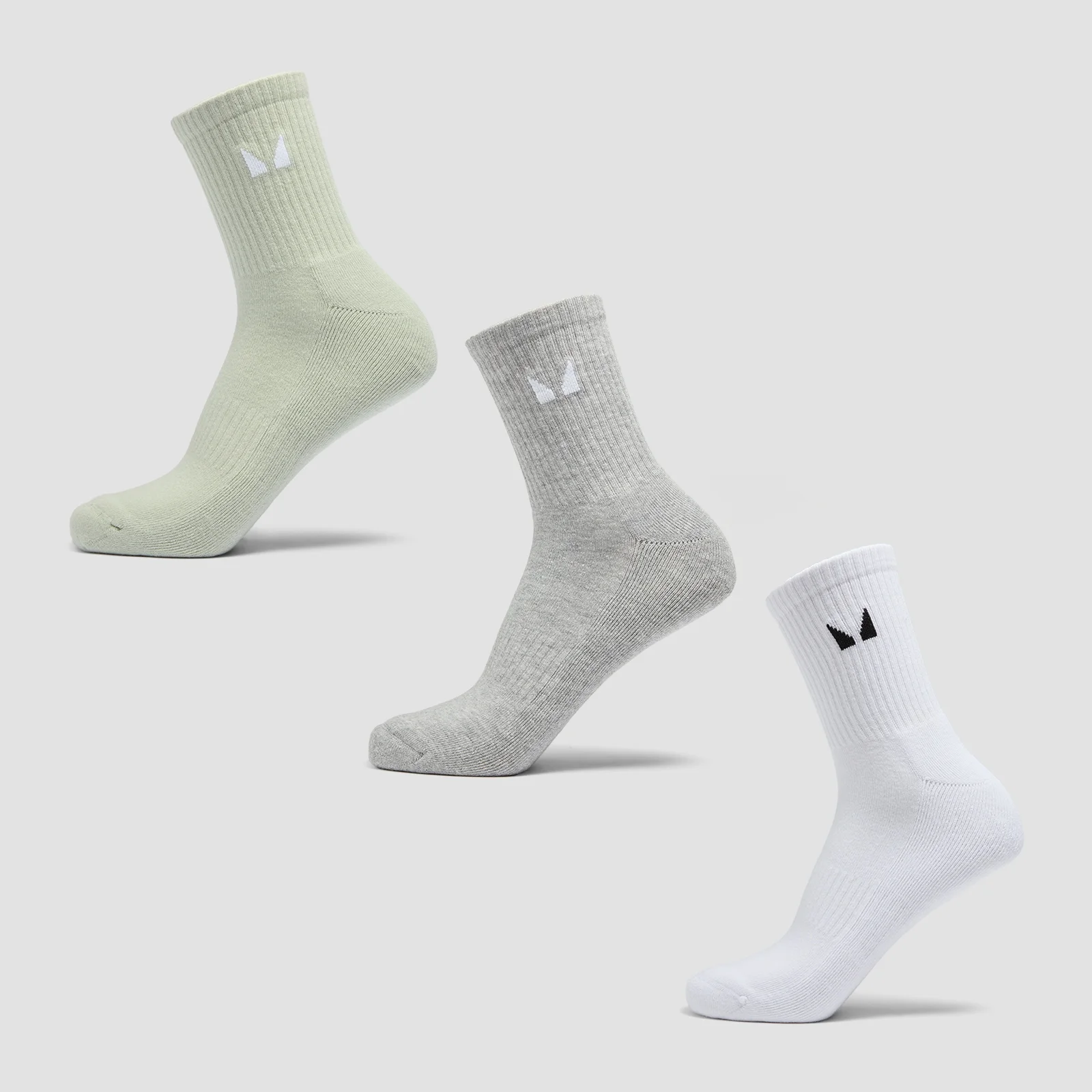 Chaussettes de tennis unisexes MP (lot de 3 paires) – Gris/Matcha/Blanc - UK 9-11Image1
