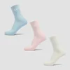 Chaussettes de tennis unisexes MP (lot de 3) – Coton/Rose bébé/Bleu bébé
