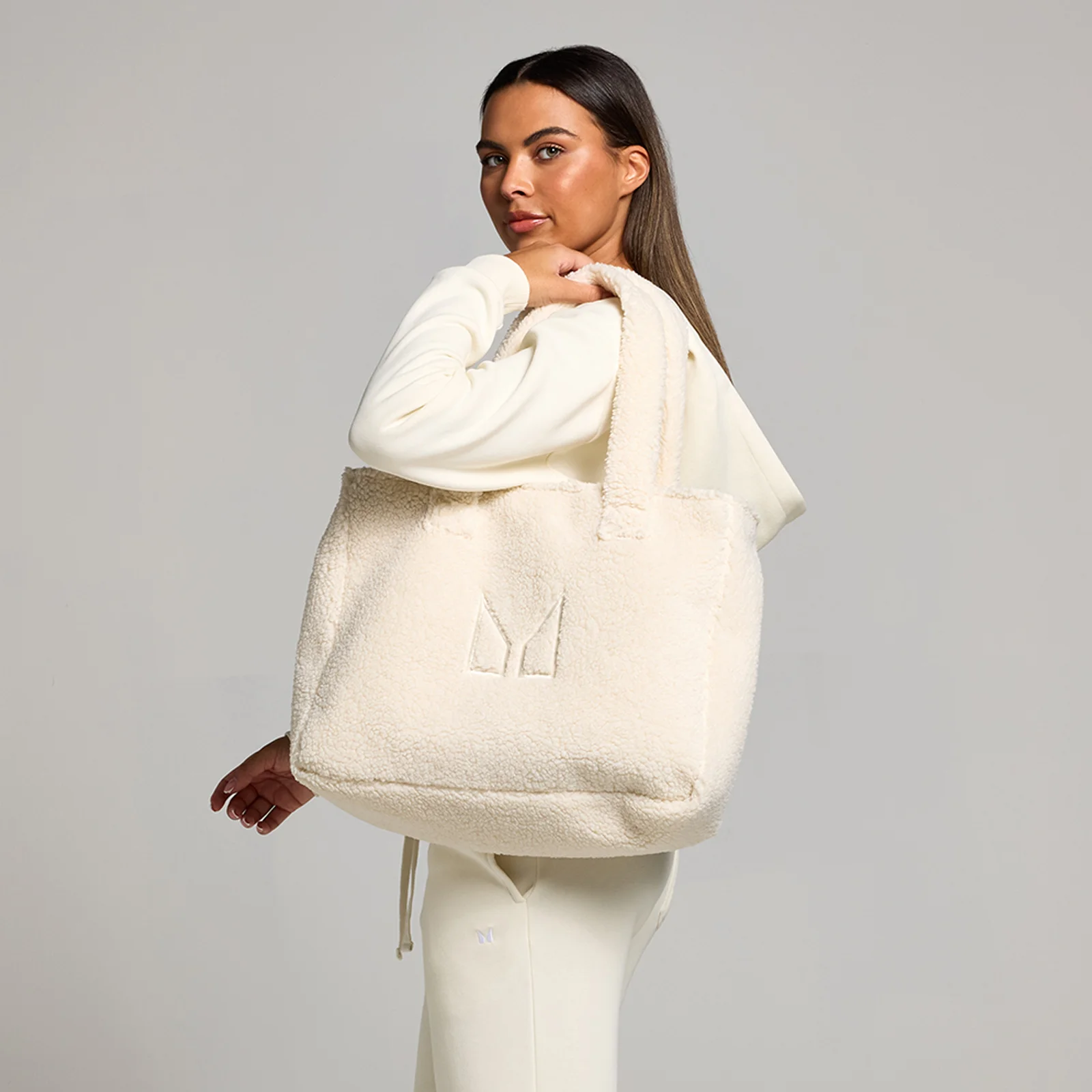 Sac fourre-tout rembourré en polaire MP - Crème clairImage1