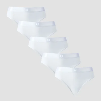 Culotte de style bikini taille mi-haute MP pour femmes (lot de 5) – Blanc - MImage6