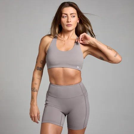 Brassière ajustable à dos croisé MP Active pour femmes – Gris froid