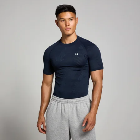 T-shirt sans coutures MP Tempo Pillar Graphic pour hommes – Bleu marine