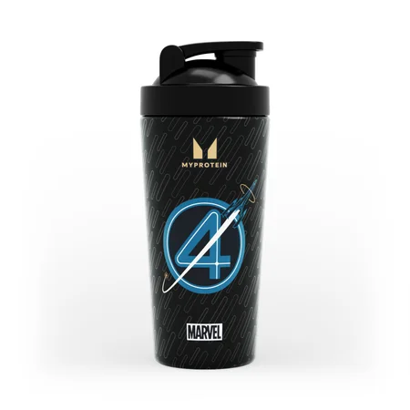 Shaker en acier inoxydable Myprotein Les Quatre Fantastiques – Noir