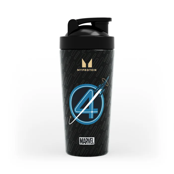 Shaker en acier inoxydable Myprotein Les Quatre Fantastiques – Noir
