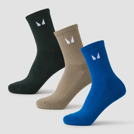 Chaussettes de tennis unisexes MP (lot de 3 paires) – Multipack terre