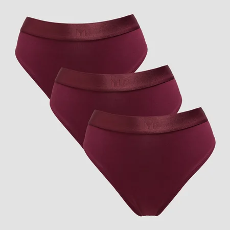 Culotte de style bikini taille mi-haute MP pour femmes (lot de 3) – Baie foncée