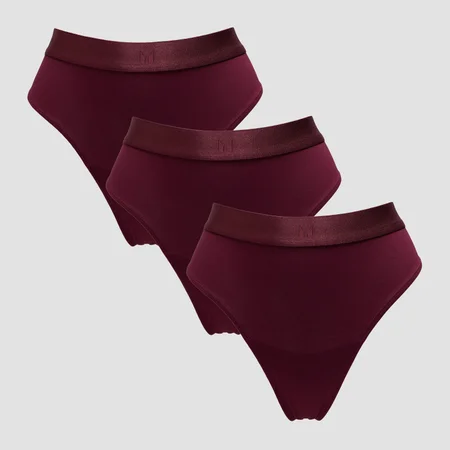 String taille mi-haute MP pour femmes (lot de 3) – Baie foncée