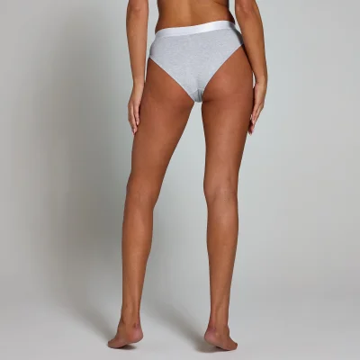 Culotte de style bikini taille mi-haute MP pour femmes (lot de 5) – Blanc/Noir/Gris chiné - XSImage7