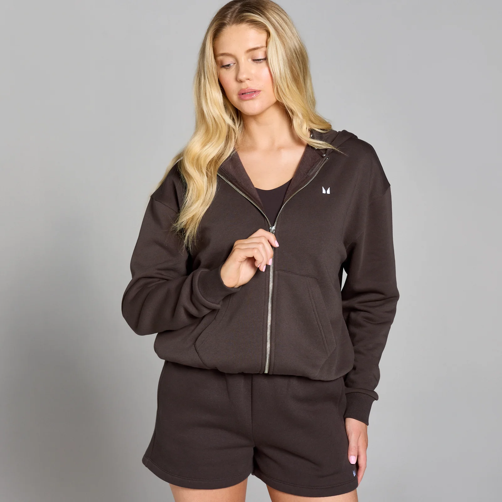 Sweat à capuche zippé MP Basics pour femmes – Chocolat - XSImage1