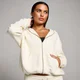 Sweat à capuche à fermeture éclair intégrale MP Basics pour femmes – Crème clair