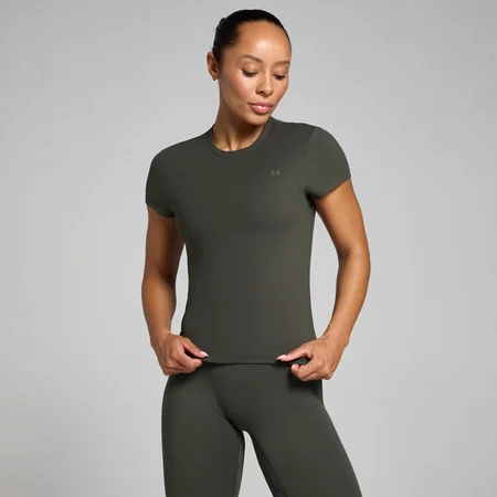 T-shirt moulant à manches courtes MP Tempo pour femmes – Gris nuit