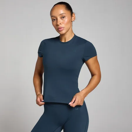 T-shirt moulant à manches courtes MP Tempo pour femmes – Saphir foncé