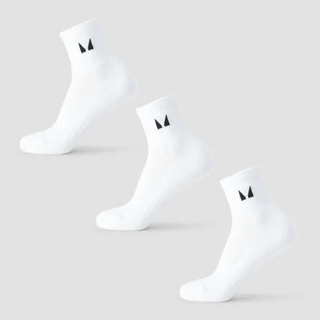 Socquettes de course MP (lot de 3 paires) – Blanc
