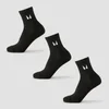 Socquettes de course MP (lot de 3 paires) – Noir