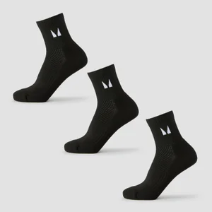 Socquettes de course MP (lot de 3 paires) – Noir - Size UK 9-11