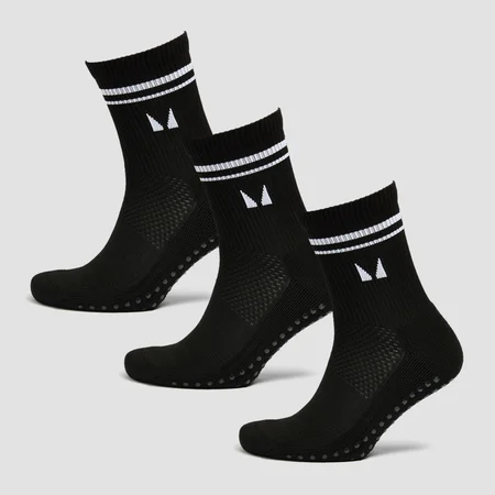 Chaussettes de pilates MP (lot de 3 paires) – Noir
