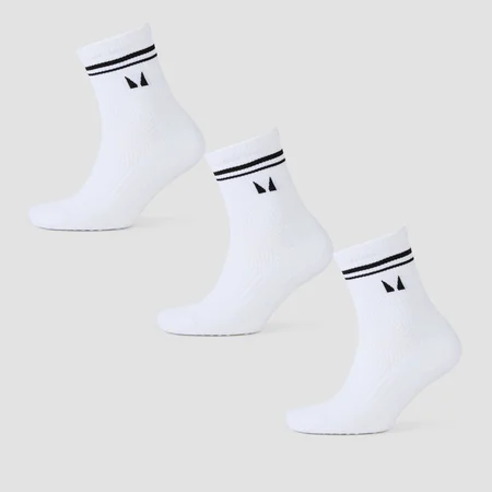 Chaussettes de pilates MP (lot de 3 paires) – Blanc