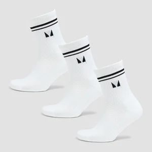 Chaussettes de pilates MP (lot de 3 paires) – Blanc - Size UK 6-8