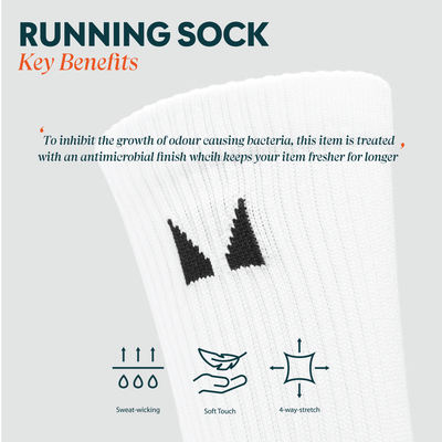 Chaussettes de course MP (lot de 3 paires) – Blanc - UK 6-8Image7