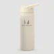 Gourde en acier inoxydable recyclé avec paille rabattable Myprotein 500 ml – Crème naturel