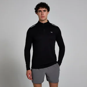 Haut texturé fermeture éclair ¼ MP Active pour hommes - Noir - Size XS