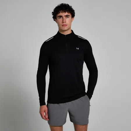 Haut texturé fermeture éclair ¼ MP Active pour hommes - Noir
