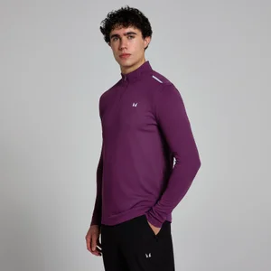Haut texturé fermeture éclair ¼ MP Active pour hommes - Prune - Size S