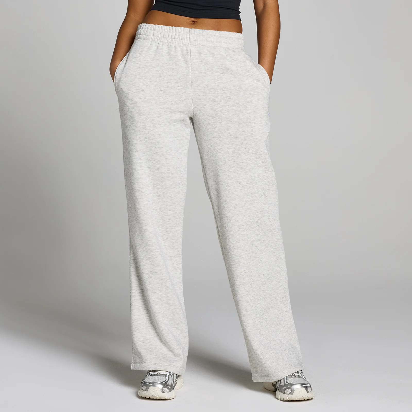 Jogging jambe droite Basics MP femme - Gris chiné clair - XSImage1