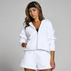 Sweat à capuche avec fermeture éclair MP Basics pour femmes – Blanc
