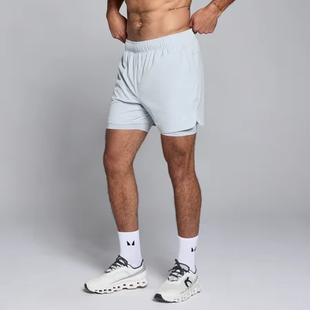 Short d’entraînement 2-en-1 avec entrejambe de 13 cm MP pour homme – Bleu pâle