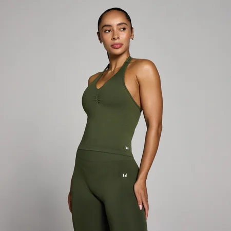 Débardeur sans coutures dos nu MP Tempo femme - Vert forêt