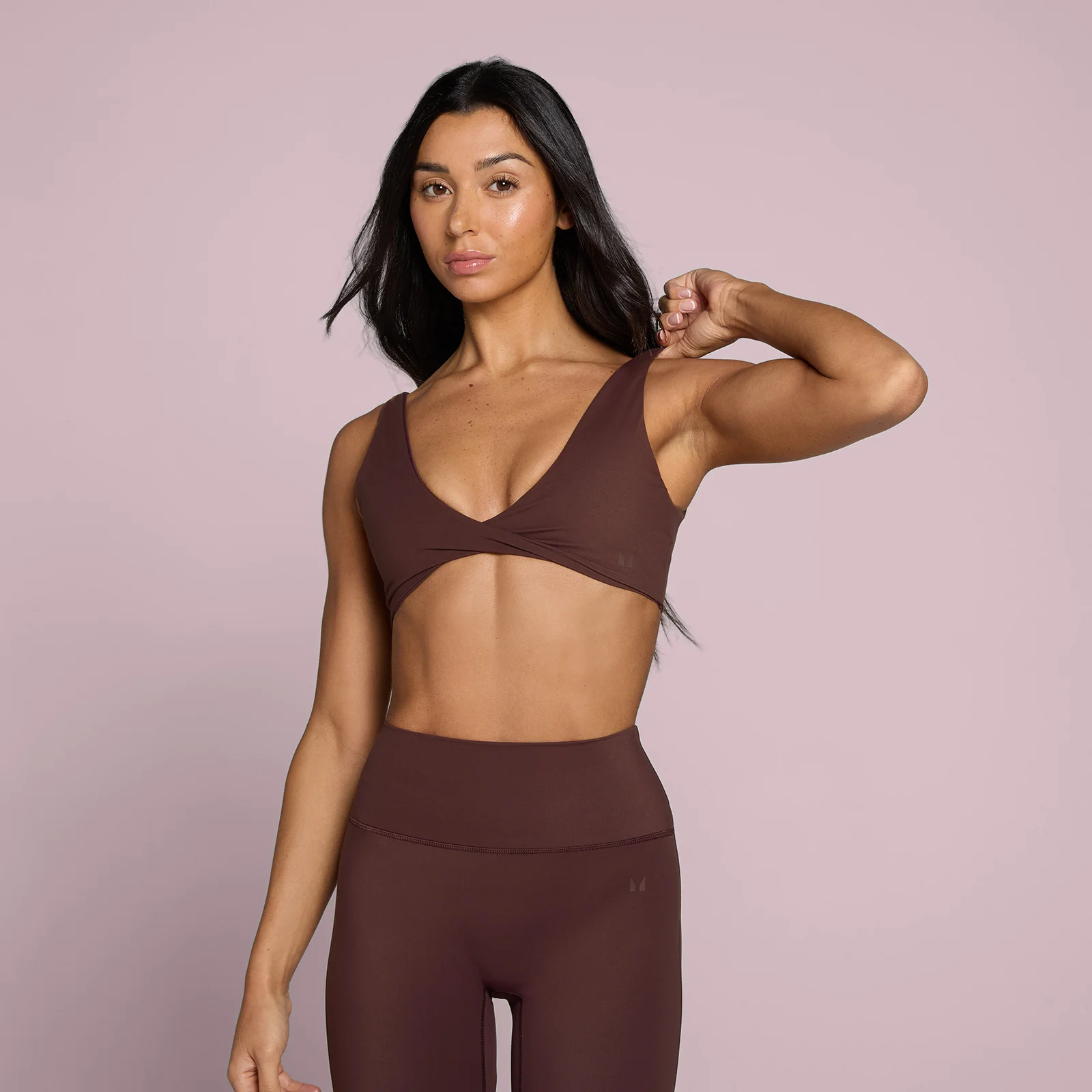 Brassière de sport MP Tempo nœud frontal femme - Fudge - MImage1