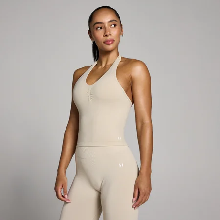 Débardeur sans coutures Tempo MP col licou femme - Sable du désert
