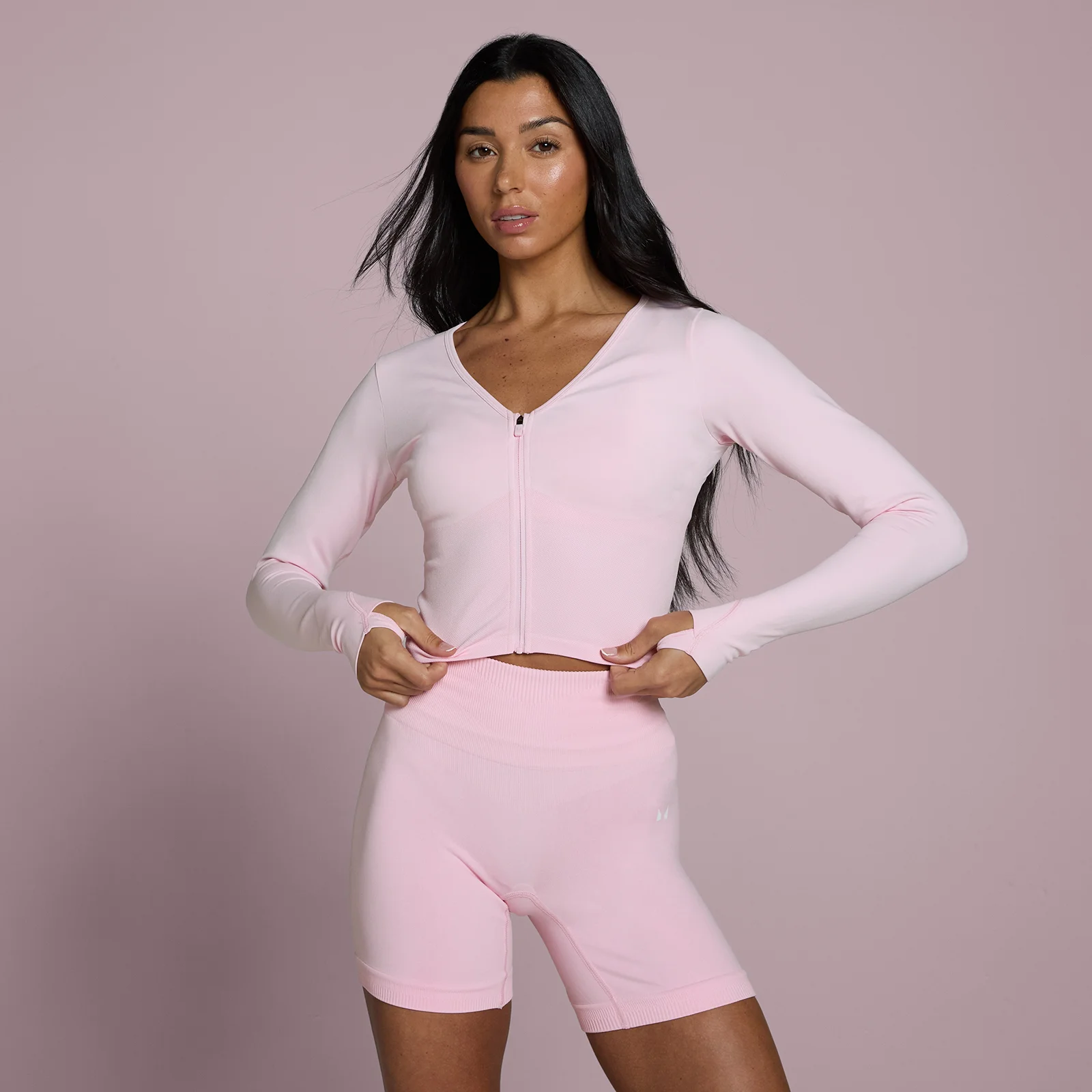 Veste courte sans coutures Tempo MP femme - Rose poudré - XSImage1